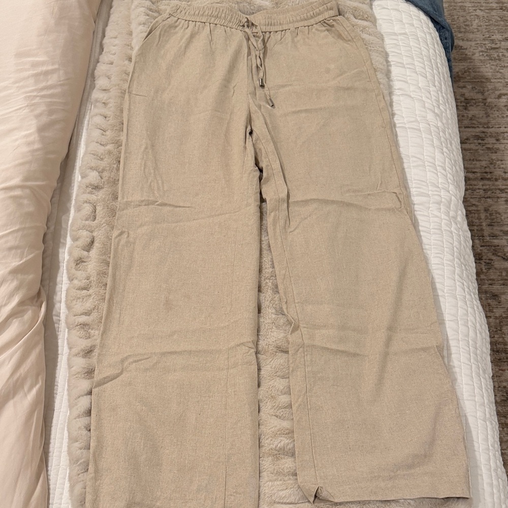 Tan linen pants
